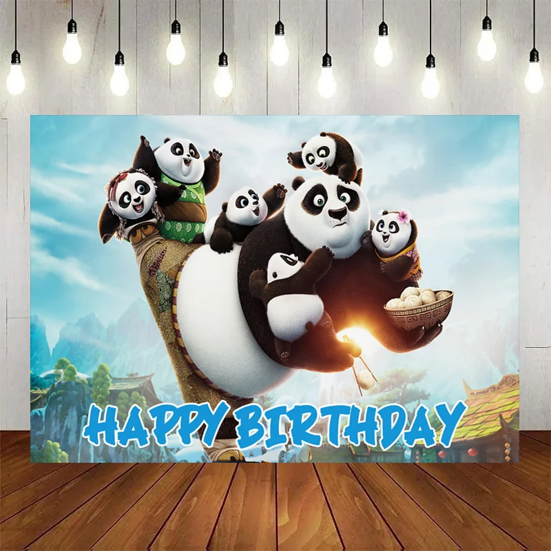 Kung Fu Panda tło z motywem bambusowy chiński Film dziecko urodziny fotografia imprezowa noworodka Baby Shower materiały na przyjęcie