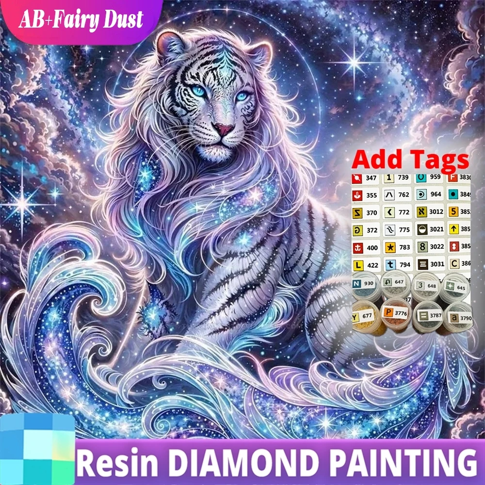 

Смола AB Фея Пыль 5D DIY Алмазная Вышивка Тигр Животное Картина Стразы Вышивка Крестом Мозаичный Декор Для Дома