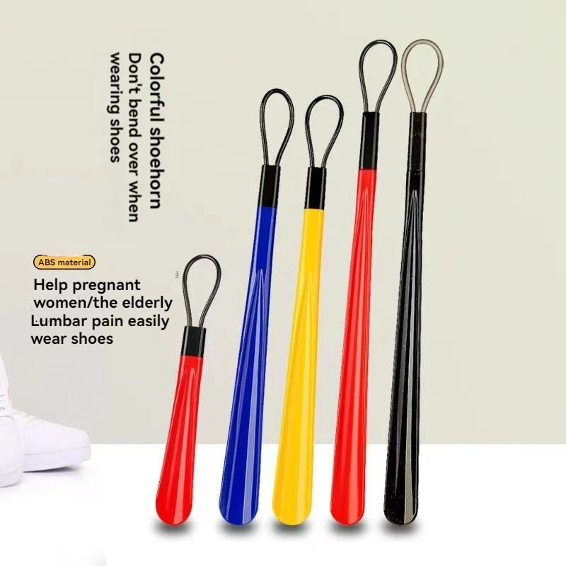 47cm Colorful Shoe Puller Plastic Home Long Handle Shoe Puller Extra Long Plastic Lazy Shoe Lifting Device Drawer Wearing Shoe