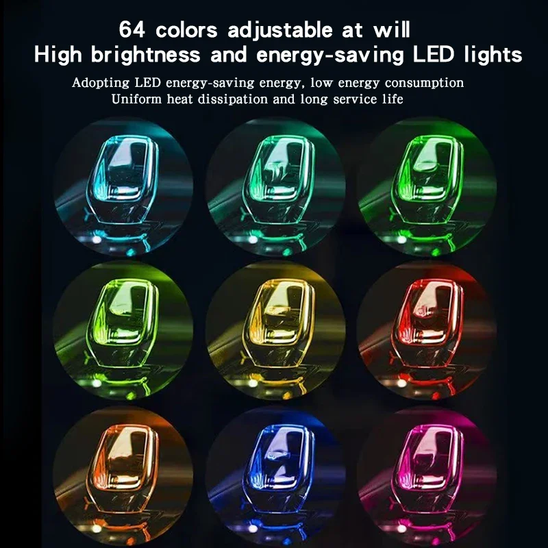 For Lynk & Co 01 02 03 05 09 LED 64 color colorful Crystal Shifter Knob car interior accessories Gear shift knob handle