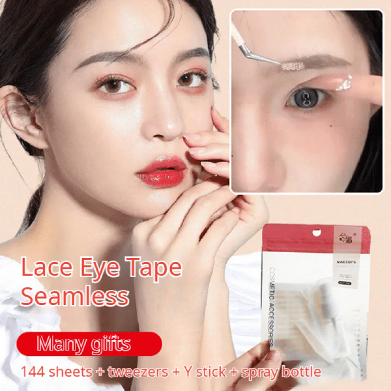 144 paste partial lace double eyelid stickers in water sticky micro-adjustable eye patch breathable mesh hidden adjustment