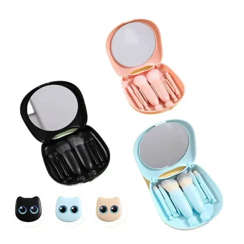 6 pçs mini pincéis de maquiagem conjunto pincéis de maquiagem de viagem portátil pó cosmético fundação blush mistura corretivo compõem pincéis