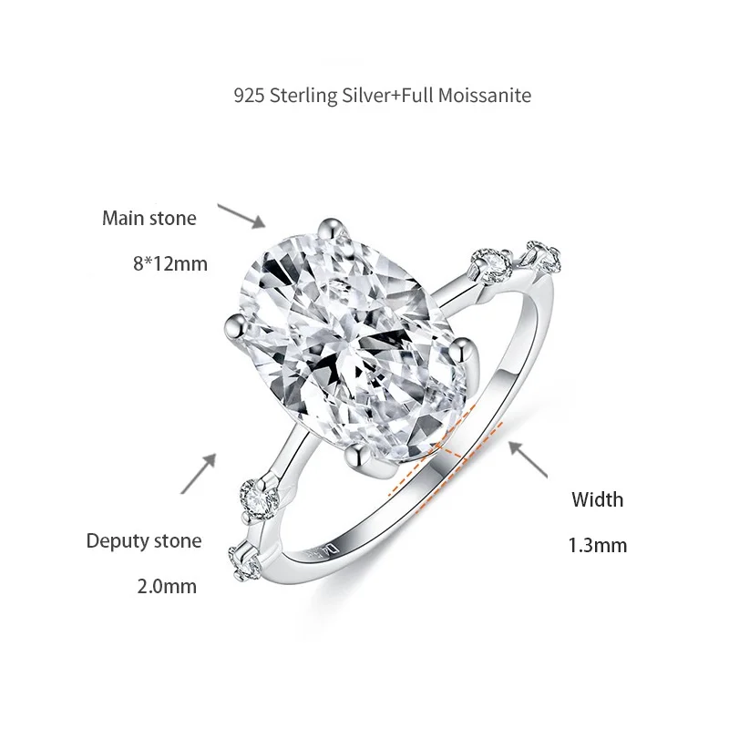 Apaison Women 4.5 ct Moissnaite Rings Top Quality 100% 925 Sterling Silver Ring Bridal Fine Jewelry Girl Gift Wholesale