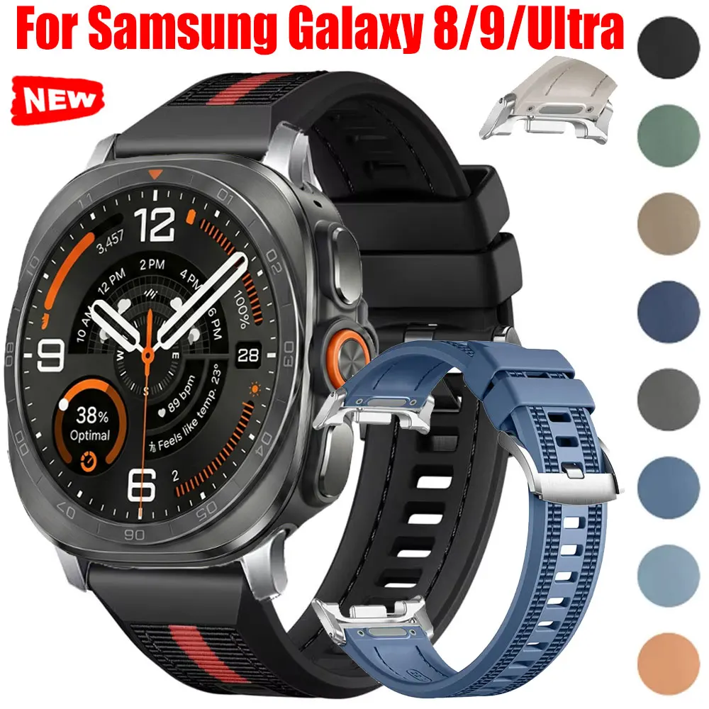 QuickFit Silicone Strap For Samsung Galaxy Watch Ultra 2 47mm Sport Bands For Samsung Watch 8/9 40 44mm 46mm Replaceable Correa