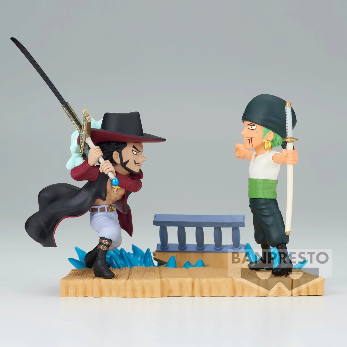 Bandai Original Banpresto Japan Anime WCF Famous Scene Series VOL.4 Roronoa Zoro Dracule Mihawk Action Figure Model Kids Toys