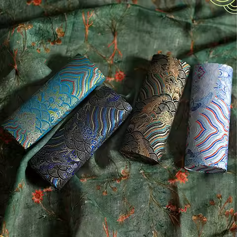 Vintage Chinese Style Glasses Case Hard Shell Anti-pressure Spectacle Case Lightweight Eyeglass Box Glasses Accessories