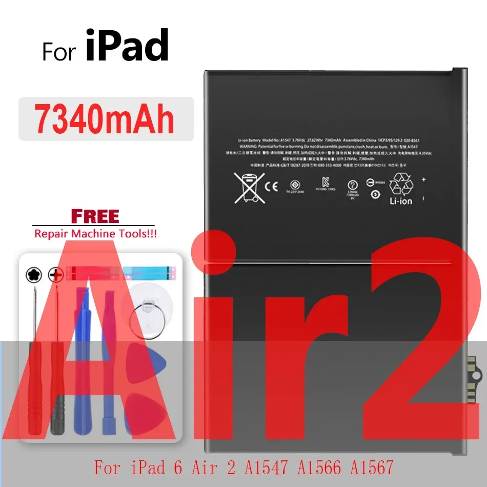 A1484 A1547 A1664 Tablet Battery For iPad 5 6 Air Air2 Pro 9.7 A1474 A1475 A1566 A1567 A1673 A1674 A1675 Battery High Capacity