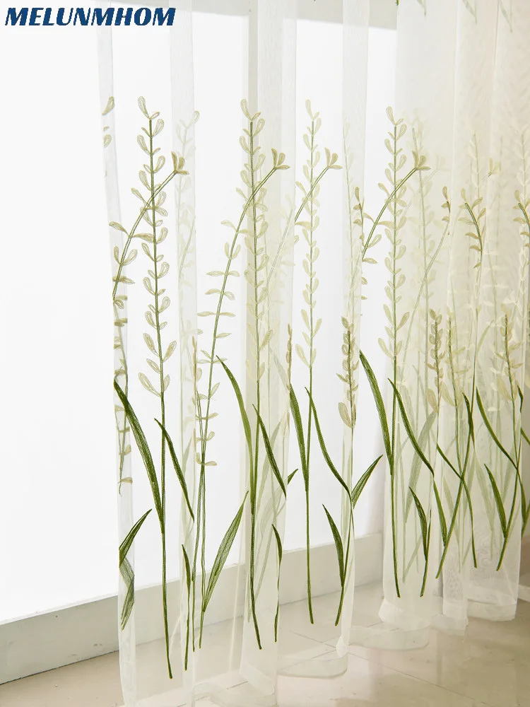 New Arrival Promotion Woven Cortina Rice Spike Tulle for Living Room Screens Gauze Yarn Sheer Curtain for Bedroom Custom