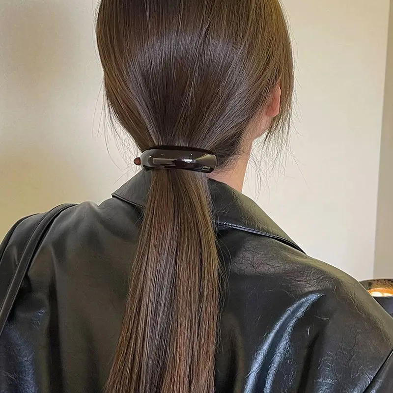 Retro Acetate Simple Temperament High Ponytail Buckle Clip Barrettes Headband Twist Hair Clips Womans Girls Temperament Hairpins
