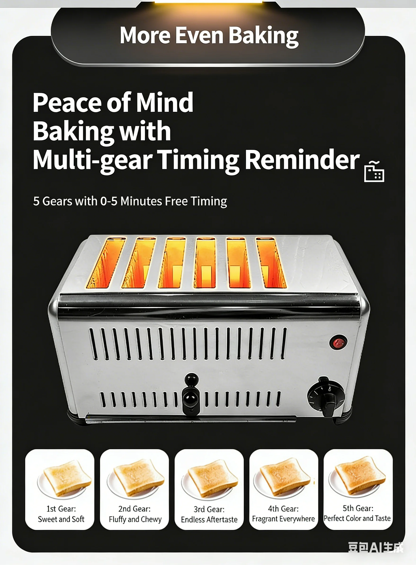 Toaster 4 Slice - Profesjonalny toster na 6 kromek, toster