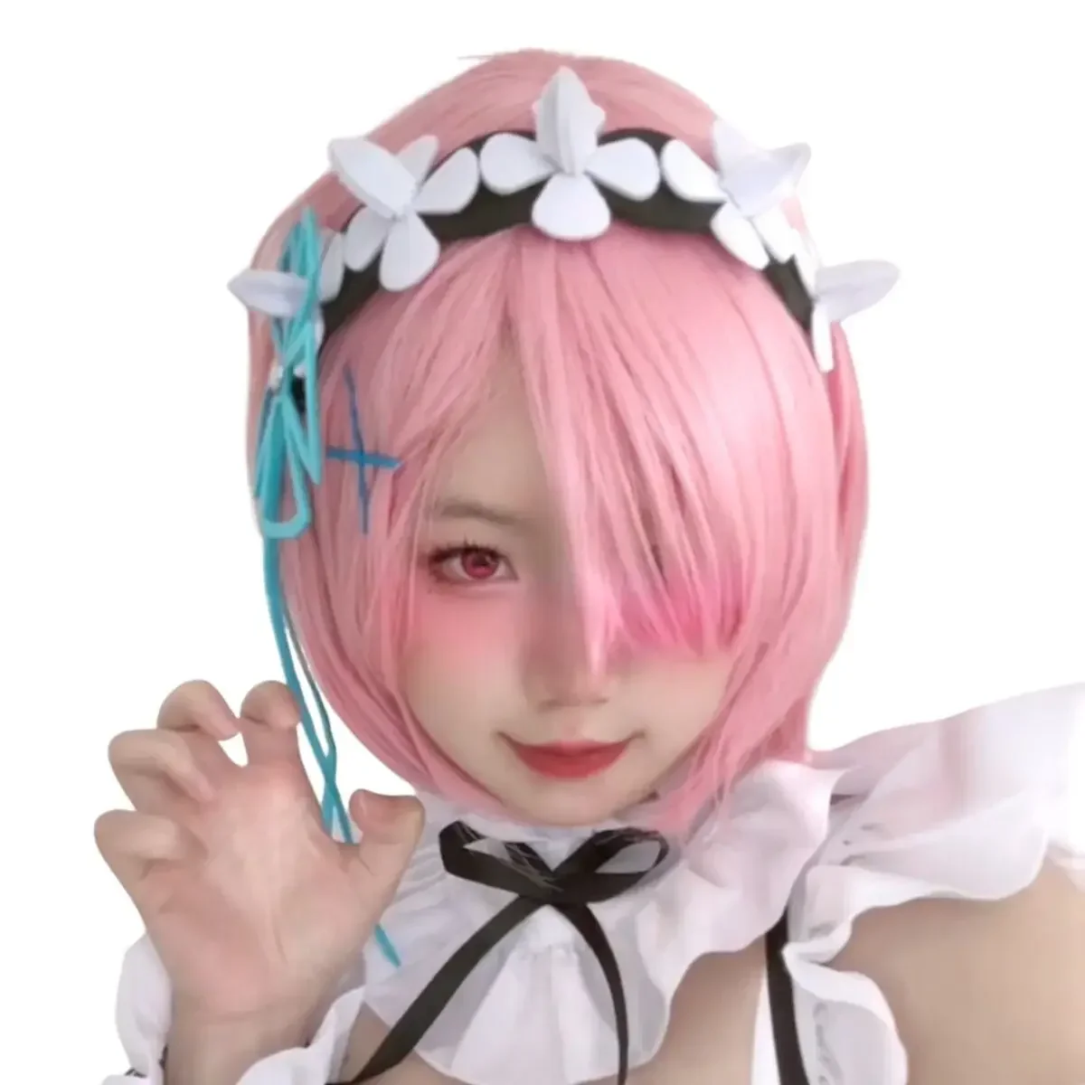 2025 Halloween Perruque de Cosplay synthétique rose courte Lolita avec frange, cheveux résistants à la chaleur pour femmes,