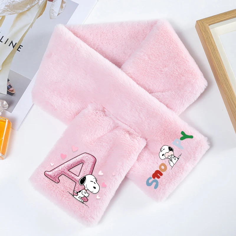

Snoopy Scarf Autumn Winter Plush Comfortable Soft Cold Resistant Scarf Cute Cartoon Anime Pattern Scarf Children's Birthday Gift