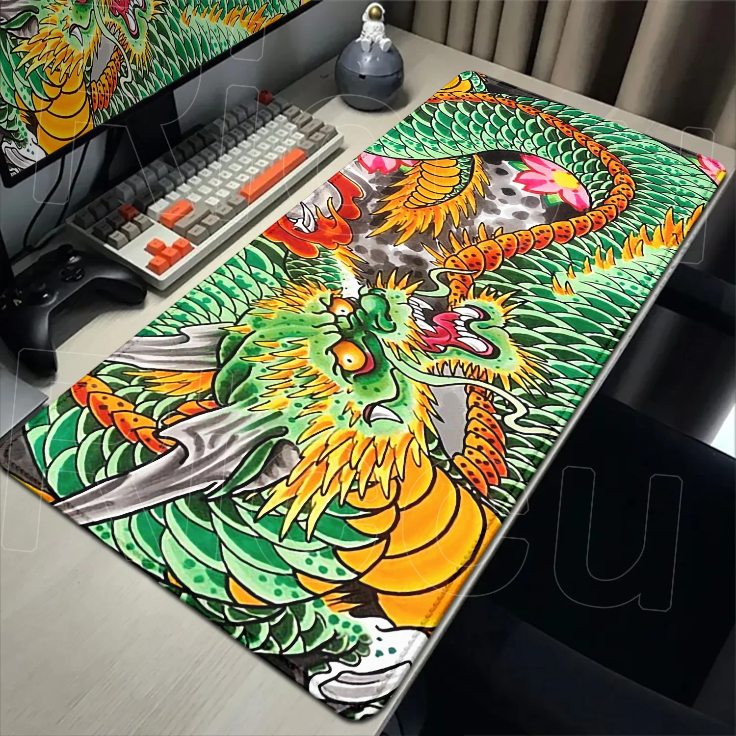 일본 스타일 용과 호랑이 마우스 패드 멋진 야수 미끄럼 방지 고무 마우스 패드 노트북 게임 PC 게임 액세서리 데스크 매트 카펫