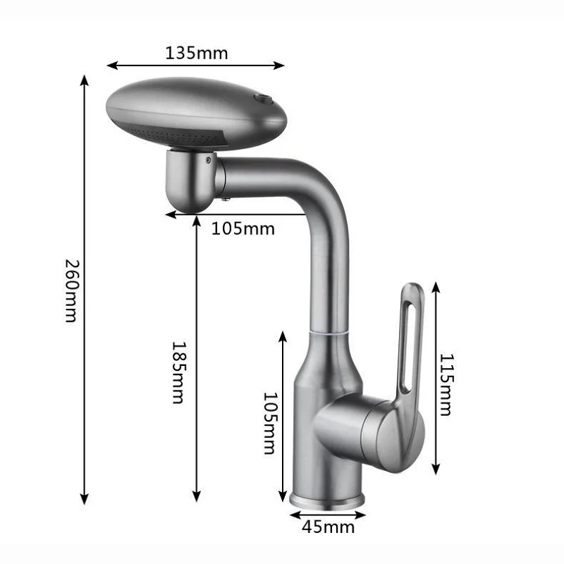 Imagem -05 - Universal Multi-function Spray Faucet Waterfall Basin Faucet Torneira Misturadora de Água Quente e Fria Modos de Saída de Água Rotação 360 ° em 1