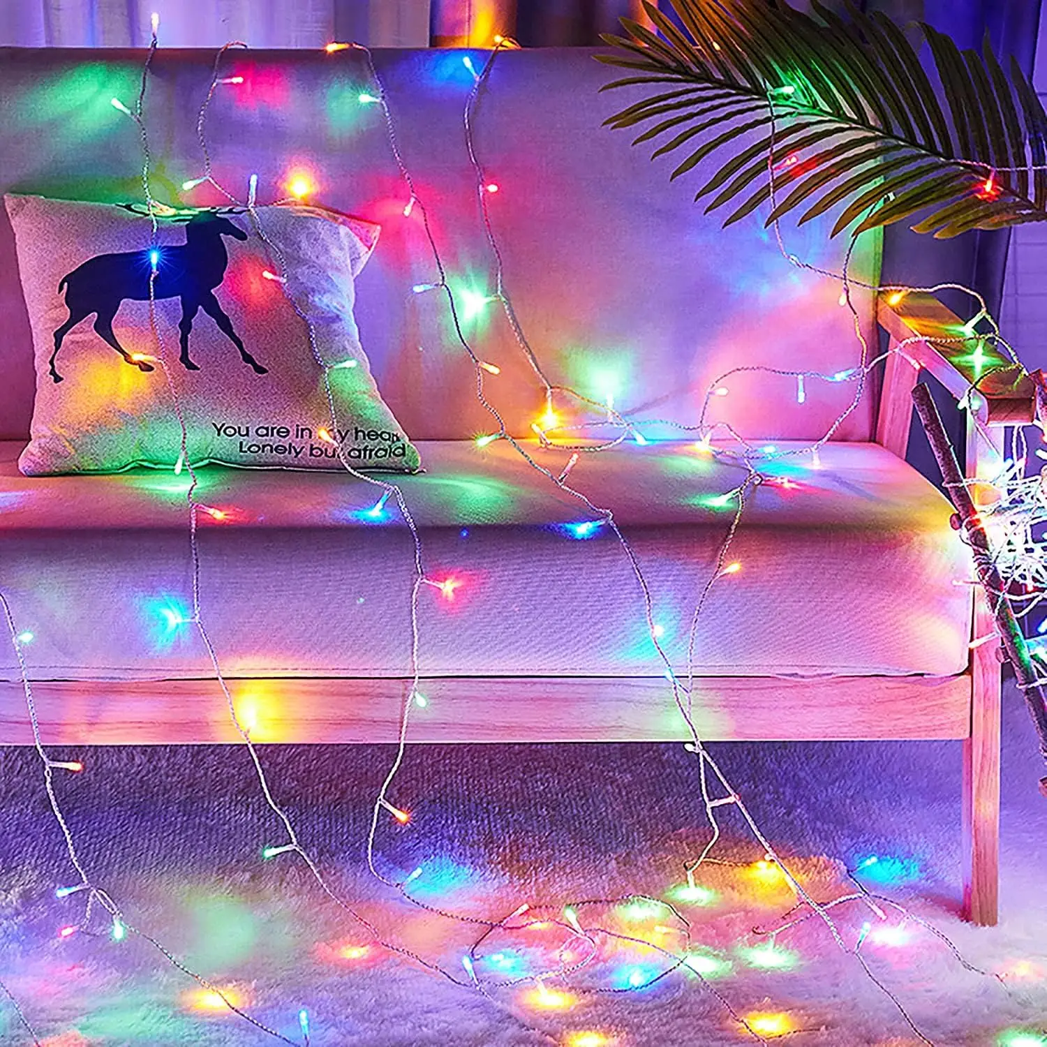 

Christmas Lights Outdoor Battery Power String Lights 100 LED Waterproof Twinkle Fairy Mini Lights with 8 Modes Remote Indoor