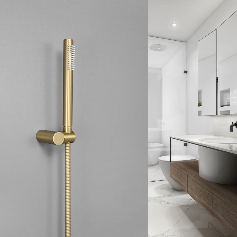 Brass Handheld Shower Head Round Hand Held Bath Sprinkler White/Brushed Gold/Chrome/Grey/Matte Black Bathroom Shower Sprayer