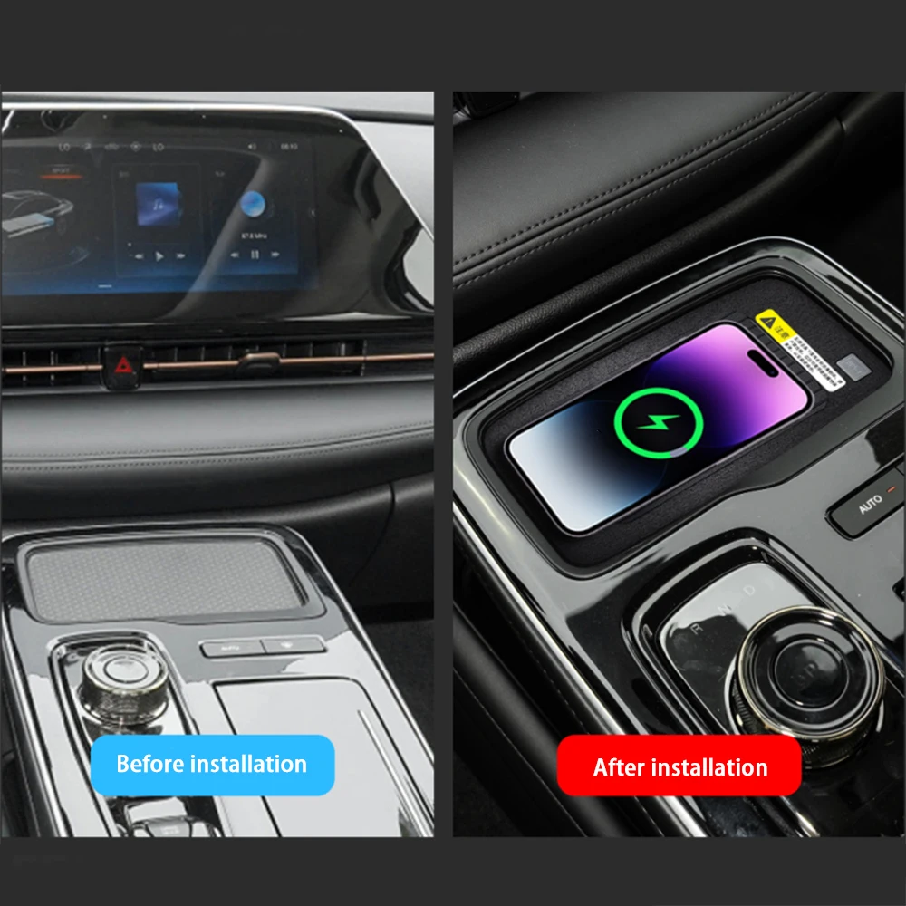 Car Wireless Mobile Phone Charger Center Console Storage QI 18W iPhone fast charge for GAC Aion ES S Plus 2021-2025 - Image 2