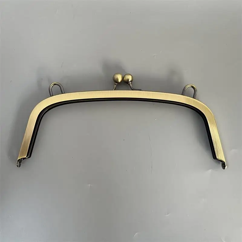 21 cm Bag DIY Accessories Kiss Lock Handbag Frame with Hook Bag Part No Screw Craft Hardware Metal Bag Parts Bronze Color Hanger