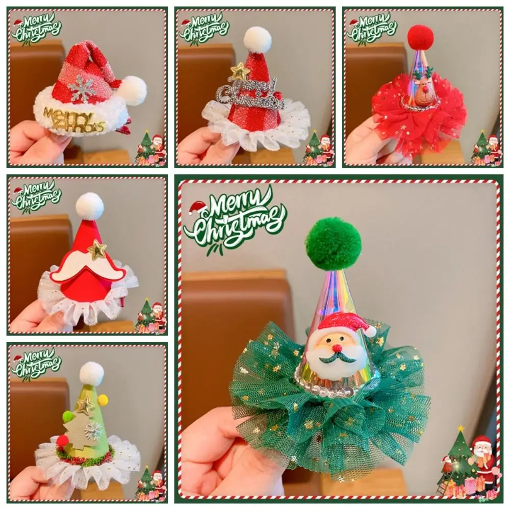 Star คริสต์มาสผมคลิป Elk Plush Ball Santa Claus Duckbill คลิป Barrettes เกาหลีสไตล์หมวกคริสต์มาส Hairpin หญิง/เด็ก