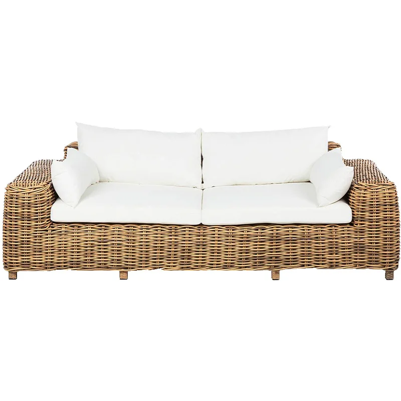 

Outdoor rattan sofa combination courtyard terrace leisure waterproof sunscreen outdoor three double furniture