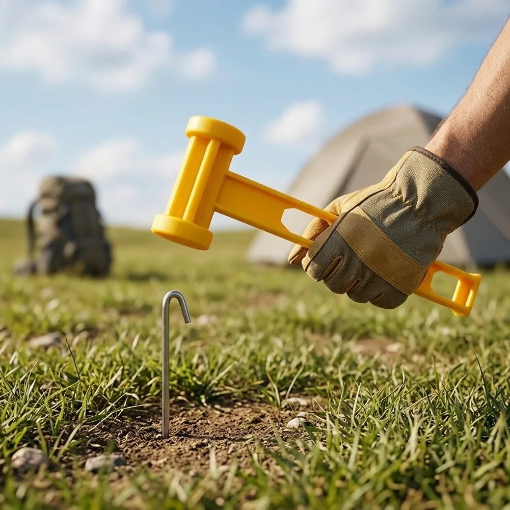 PE Camping Hammer for Tent Stake Installation Suitable for Tarps Guy Lines and Outdoor Ground Spikes For Hiking and Backpacking