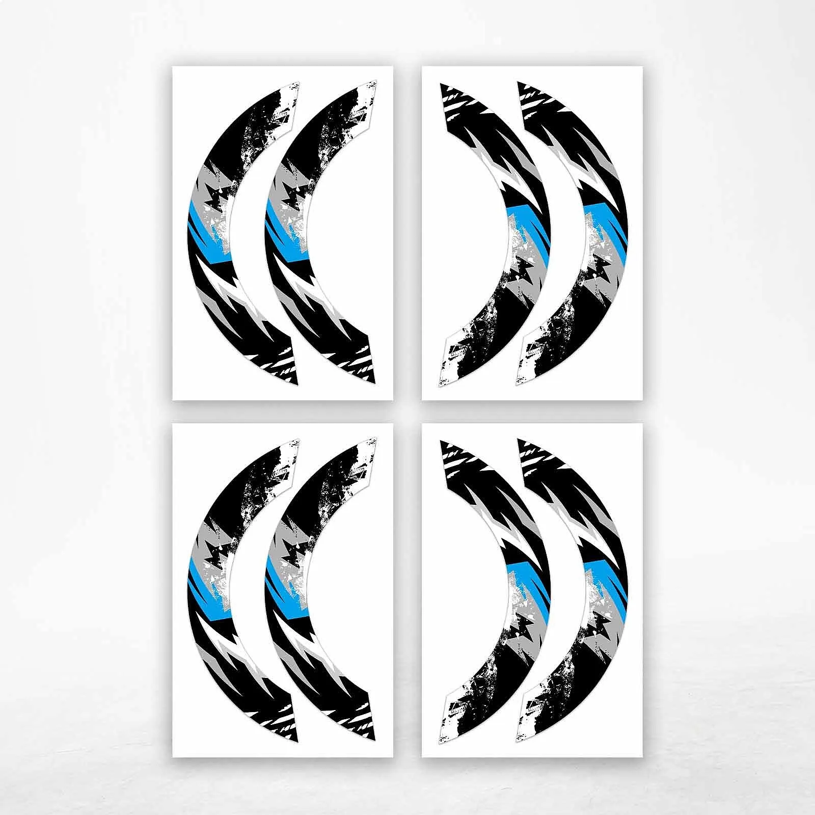 S03B Aqua 2-PIECE Rim Decals Wheel Stickers For SV650 2011-2020 Motorcycle
