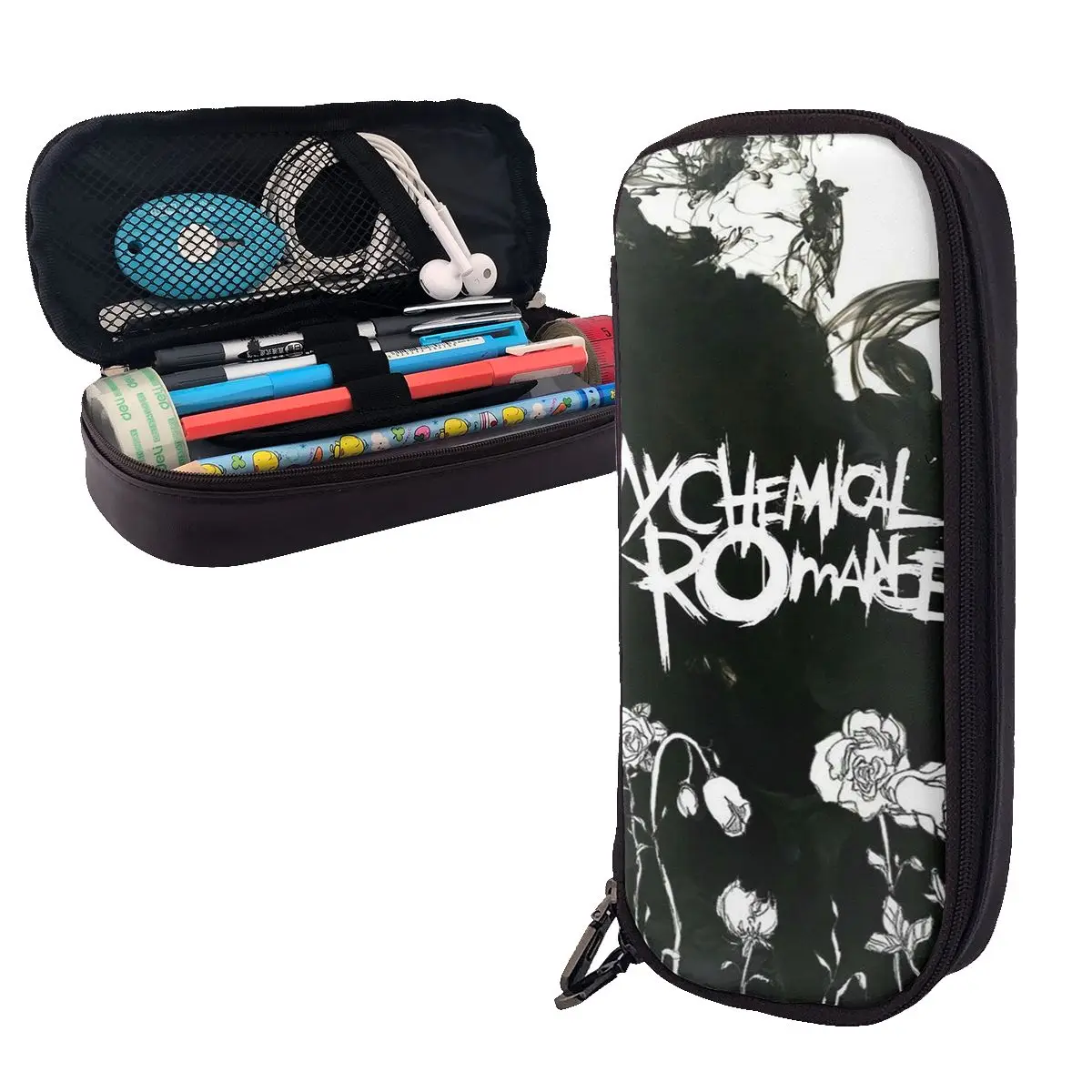 My Chemical Romance Leather Pencil Case Pencil Pouch Storage Stationery Supplies Pen Box Pencil Bag for Students Gifts