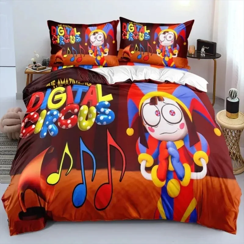 

Cartoon The Amazing Digital Circus Duvet Cover Pillowcase Bedding Set Adult Boys Girls Bedroom Decoration Single Double Size
