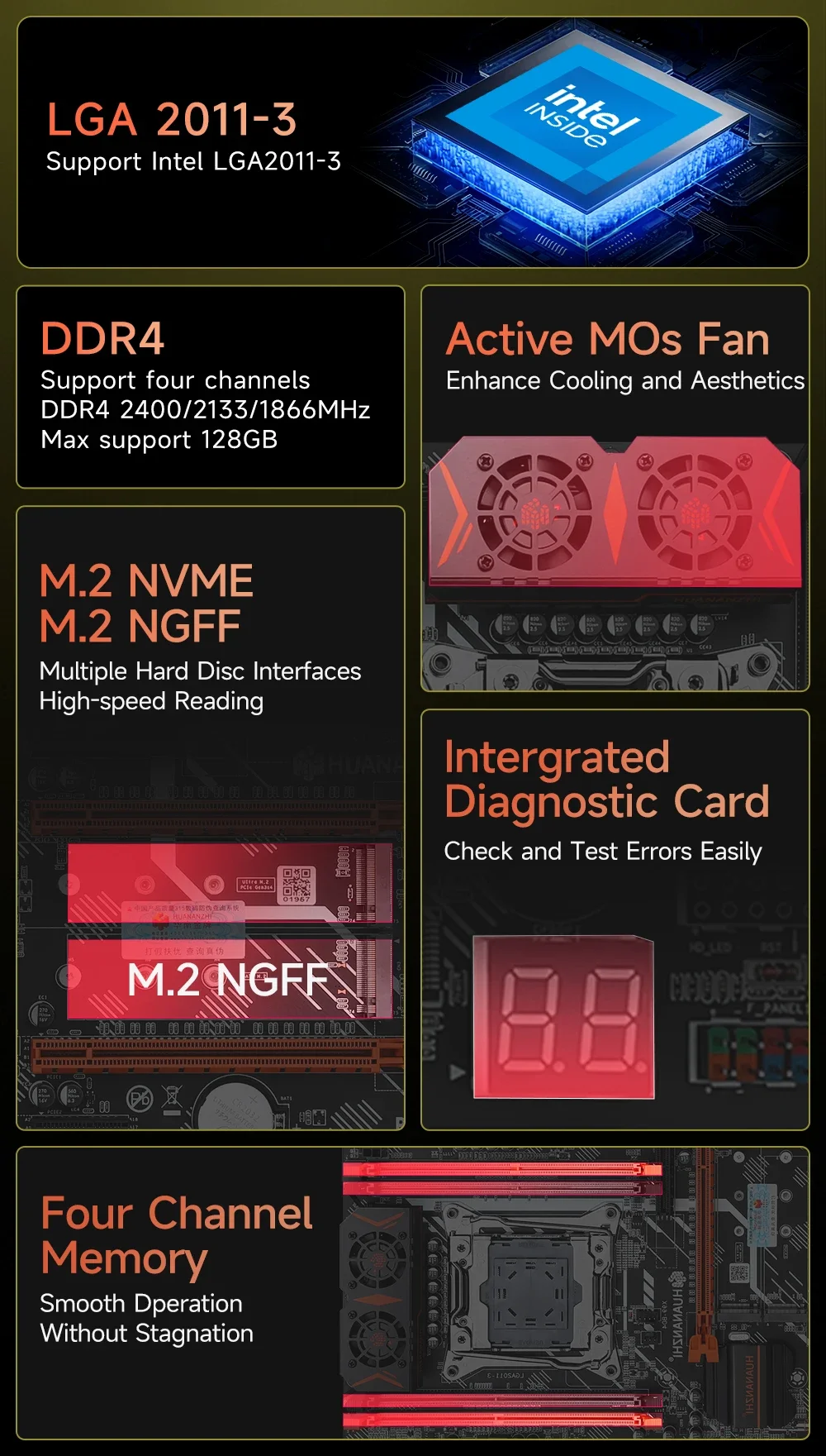 HUANANZHI X99-BD4 X99 Motherbo - Pc Gaming Xeon review and price