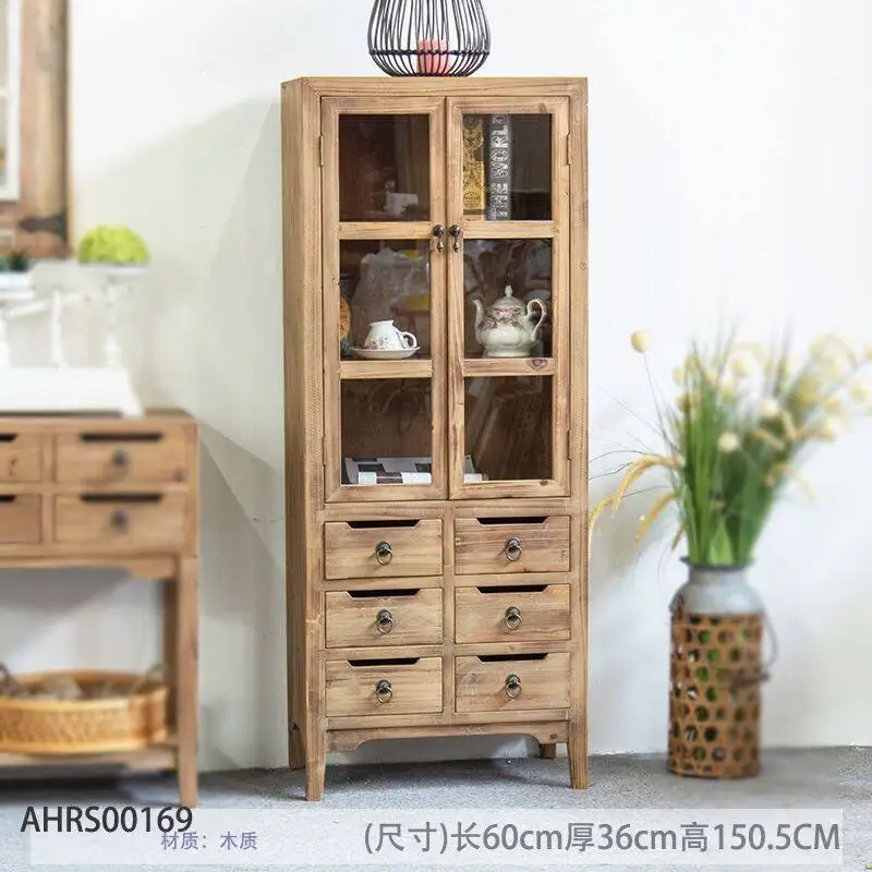 

TTRetro drawer storage, living room wall side cabinet, entrance cabinet, dining side cabinet, solid wood decorative cabinet