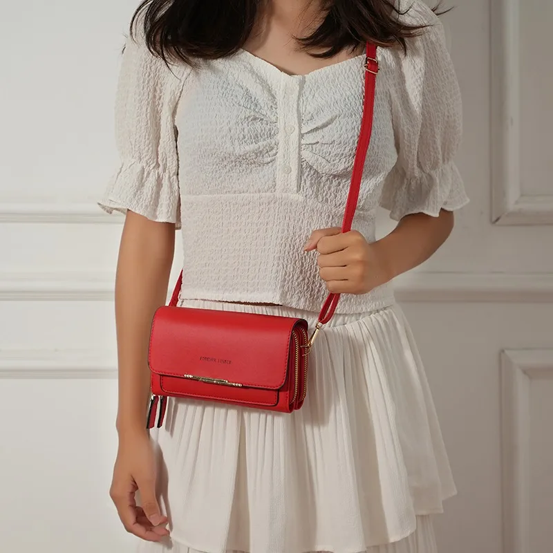 Damen Lange Geldbörse Koreanische Version Umhängetasche Doppelreißverschluss Große Kapazität Clutch-Tasche Schulter-Handtasche Damen Handytasche – Detail 23