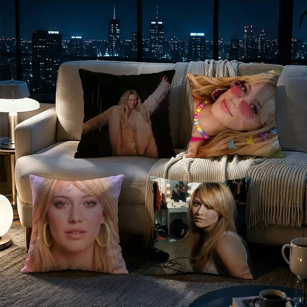Hilary Duff Luck or Something  Pillow cover Soft Microfiber Pillowcase Home Sofa Decor Surprise Decorative printed.