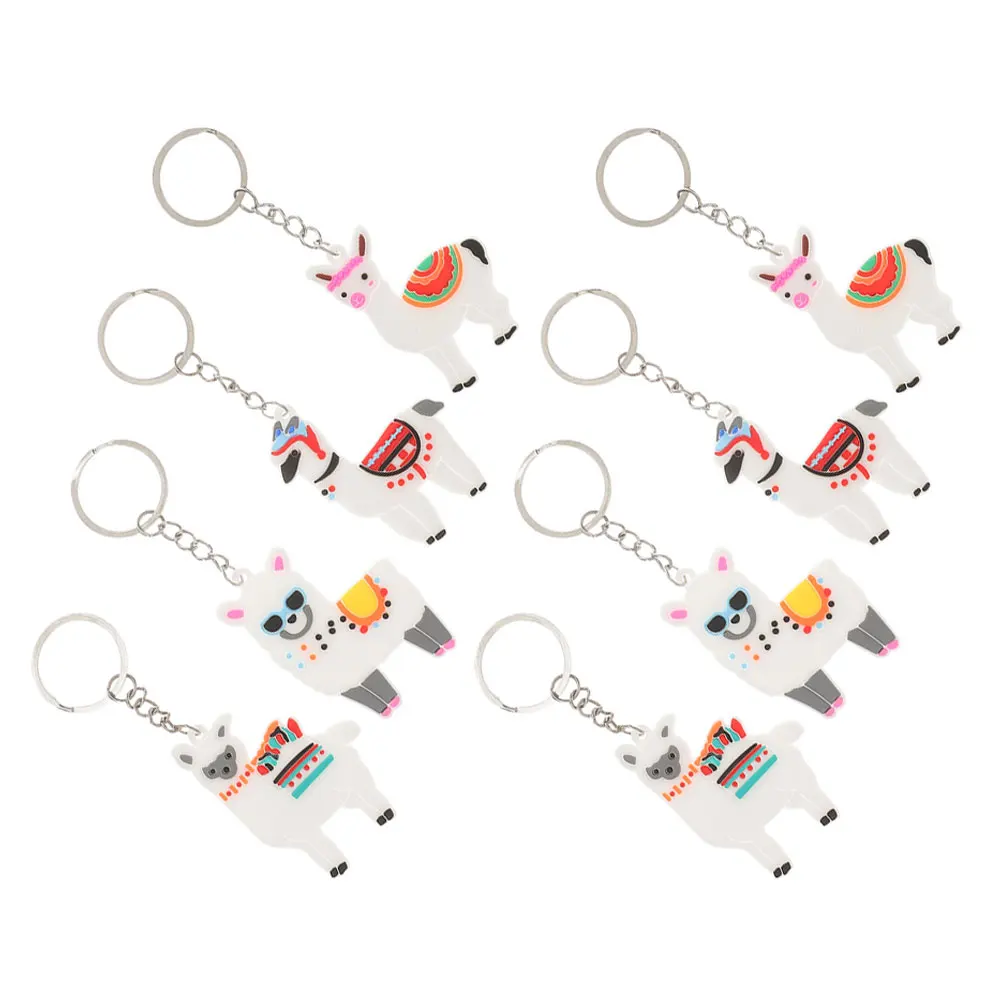 

8 Pcs Keychain Cartoon Decoration Charm Pattern Pendant Animal Pendants Backpack Keychains Miss