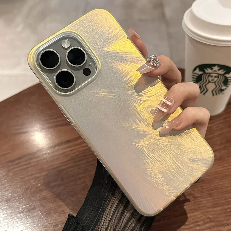 

New Senior Laser Discoloration Hard PC Protect Case For IPhone 15 14 13 12 11 Pro Max Color Glitter Gradient Shockproof Cover