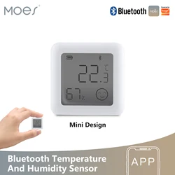 MOES-Capteur de température et d'humidité intelligent, hygromètre intérieur LCD, thermomètre Bluetooth, télécommande Tuya