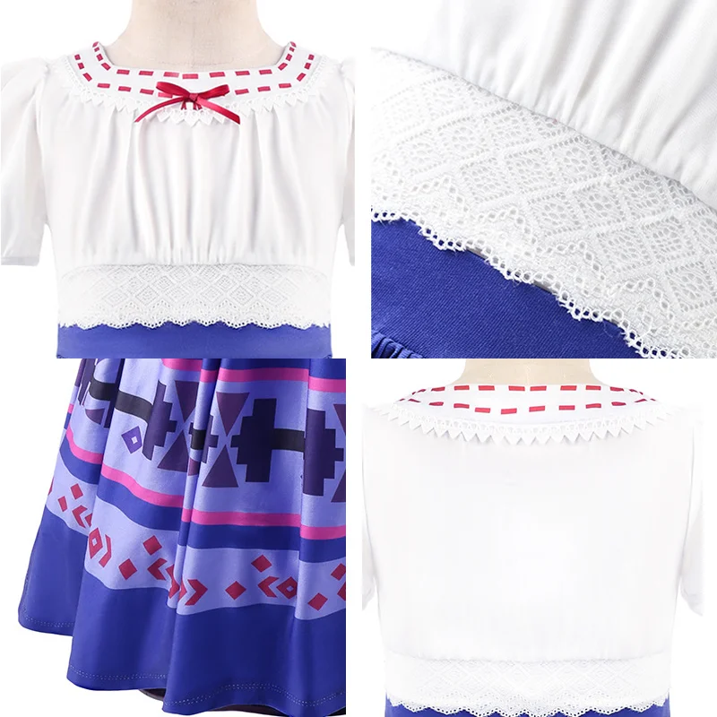 أزياء لويزا التأثيرية للفتيات فستان الأميرة الطويل الأنيق من الدانتيل للأطفال من إنكانتو للهالوين ملابس تنكرية لحفلات أعياد الميلاد