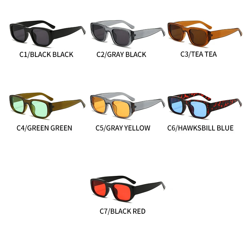 BOYSEEN Rechteckige orangefarbene Sonnenbrille Strandsonnenbrille Herren-Sonnenbrille im Hip-Hop-Stil – Detail 8