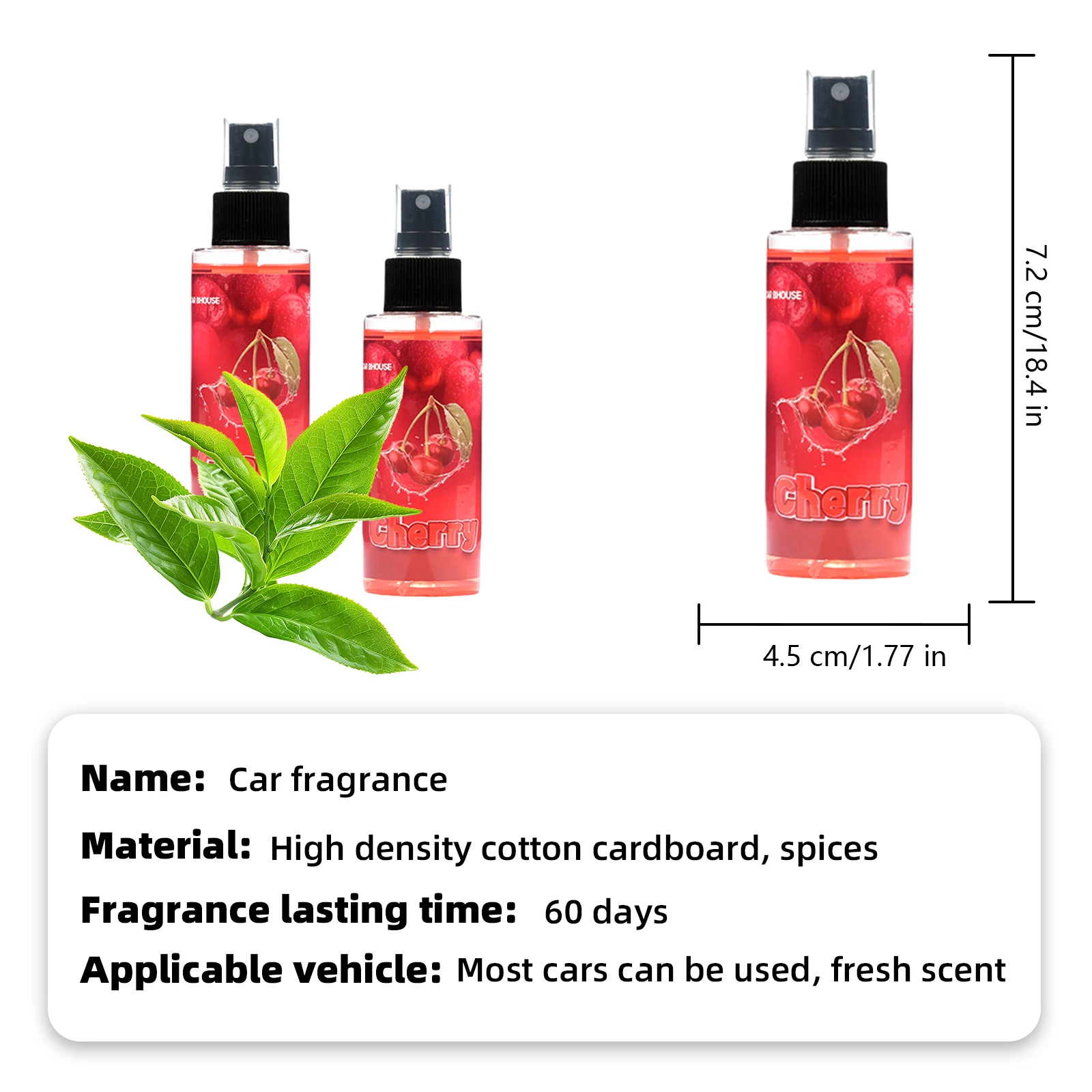 100ml CHERRY-Scented Hand-Sprayed Air Freshener – Car Spray, Home Air Purifying & Deodorizing Fragrance