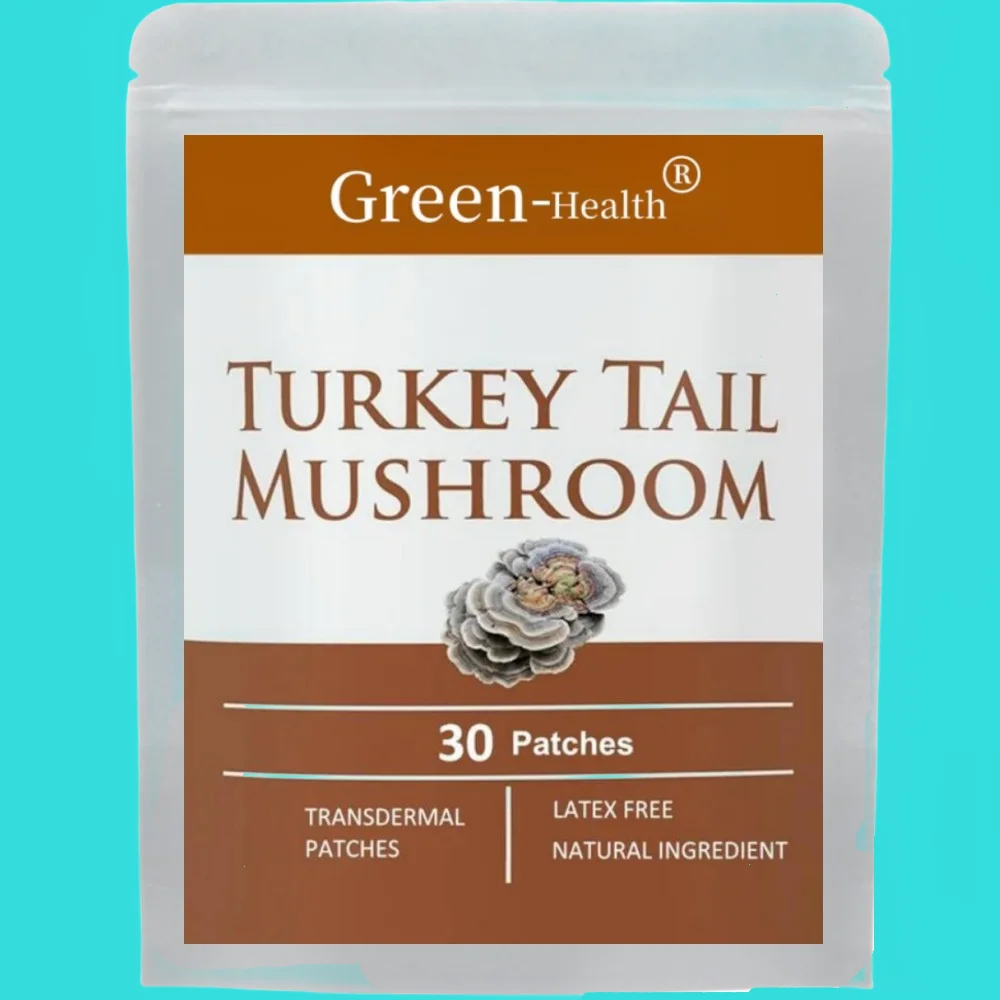 30 Patches Turkey Tail Mushroom Transdermal Patches Promotes Balanced Immune and Digestive System