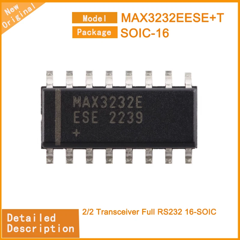 20Pcs/Lot  New Original  MAX3232EESE+T MAX3232  2/2 Transceiver Full RS232 16-SOIC