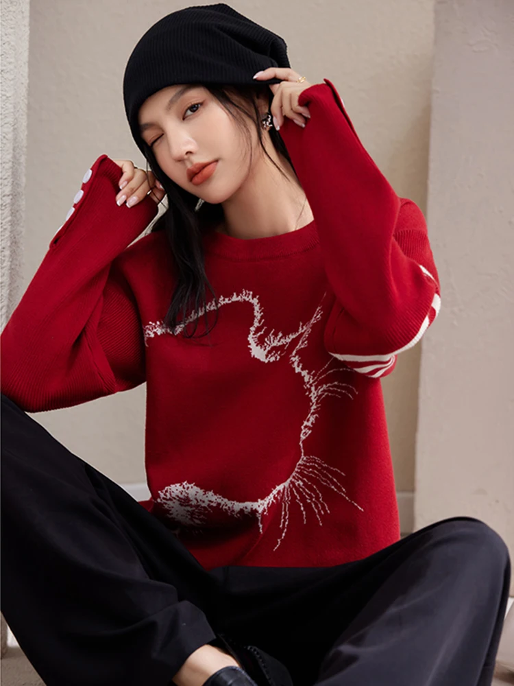 2024 Autumn New Casual Round Neck Sweater Women Solid Color Long Sleeve Knitted Sweater Fashion Pullover Tops