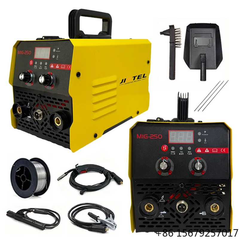 Portable MIG-250 Gasless Welder 3-in-1 MIG/MMA/LIFT TIG  220V IGBT Inverter Flux Core No Gas Welding Machine Maquina De Soldar