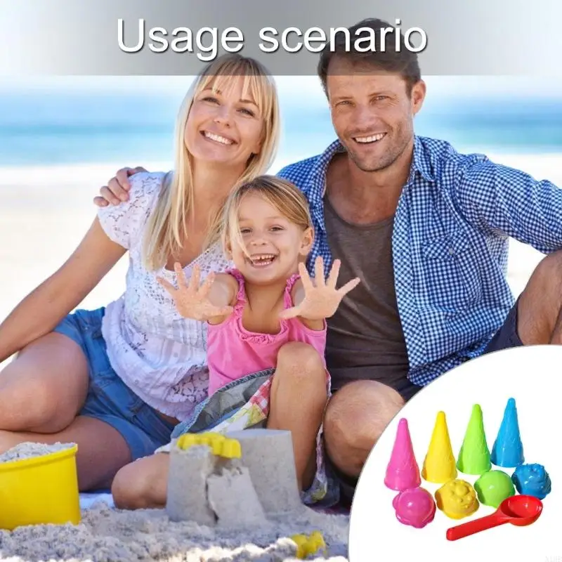 N1HB Beach Toy for Kids Sand Ice Cream Sorde Molde Moldado Areia Gadgets Molde Construção