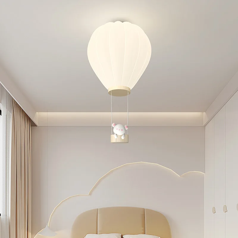 Modern Kids Ceiling Light Hot Air Ballon White PE Sconce Cartoon Animal Fixtures Children's Room Bedroom Ceiling Lamp Baby Decor