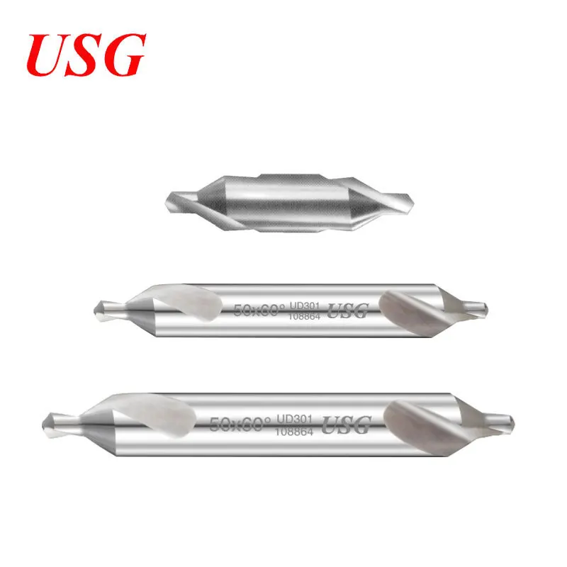 USG High-quality HSS Co M35 60 Degree Chamfer A Form Center Drills Guide Self Centering For Drilling Hole Dril Bits