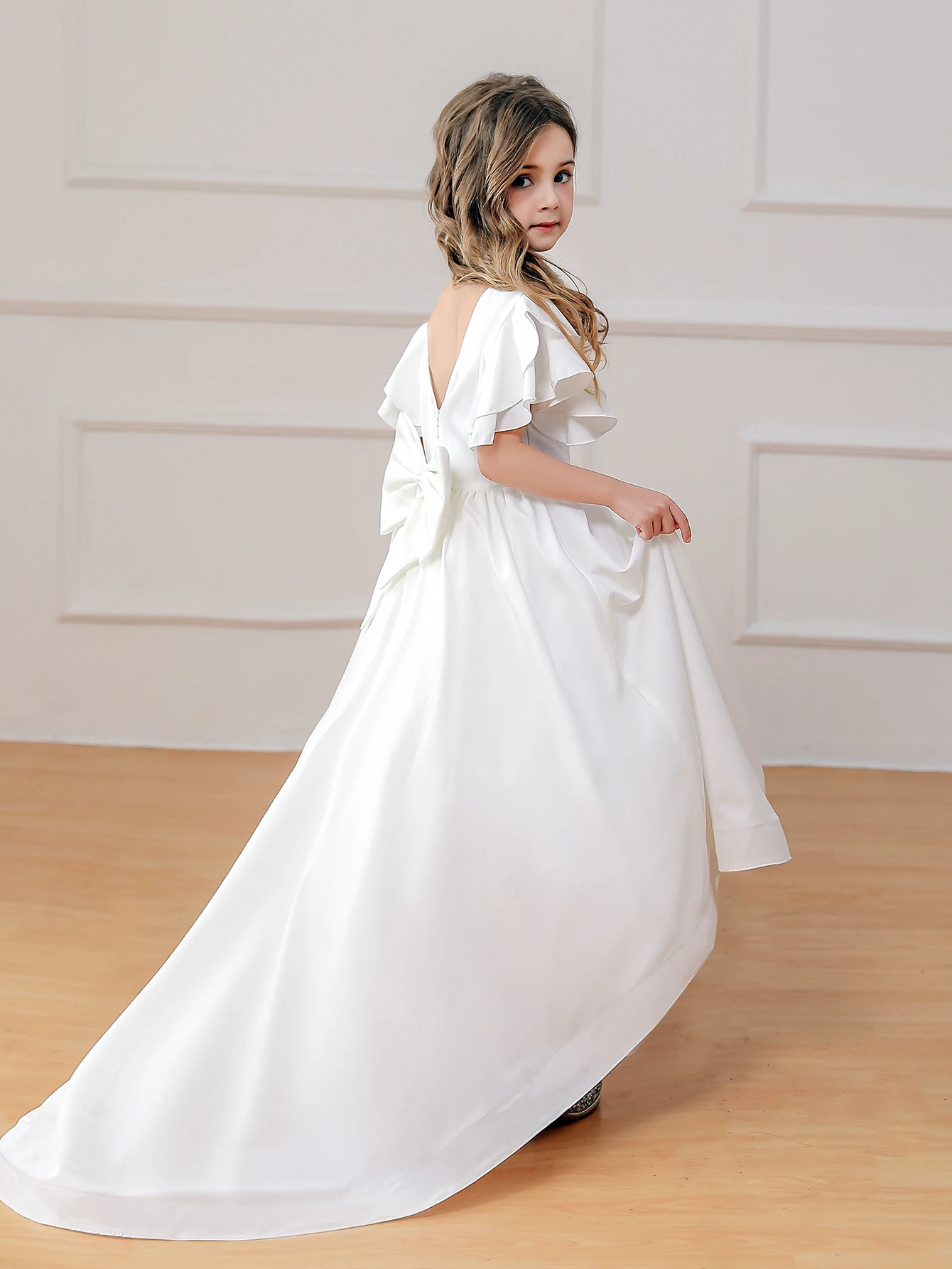 Girl Party Dress Formal Wedding Dance Teenage Princess Prom Backless Dresses Elegant Ball Gown Fancy Wholesale