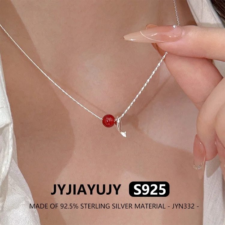 

JYJIAYUJY 100% цельно оригинальное ожерелье из стерлингового серебра S925 в наличии кои красный агат модная повседневная одежда JYN332
