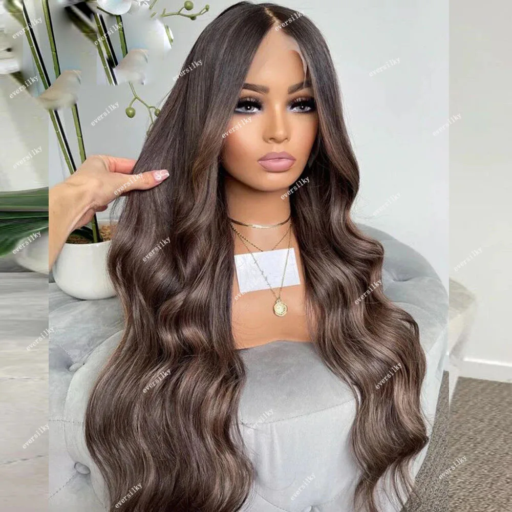 Loose Wavy Light Ash Brown 13X6  Lace Front 100% Human Hair Wigs for Women  Pre Plucked 360 full Lace Frontal Wigs 5X5 closure