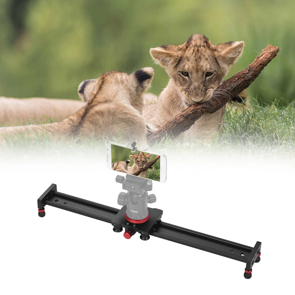 Andoer 40cm/16inch Aluminum Alloy Camera Track Slider Video Stabilizer Rail for DSLR Camera Camcorder DV Film Photography
