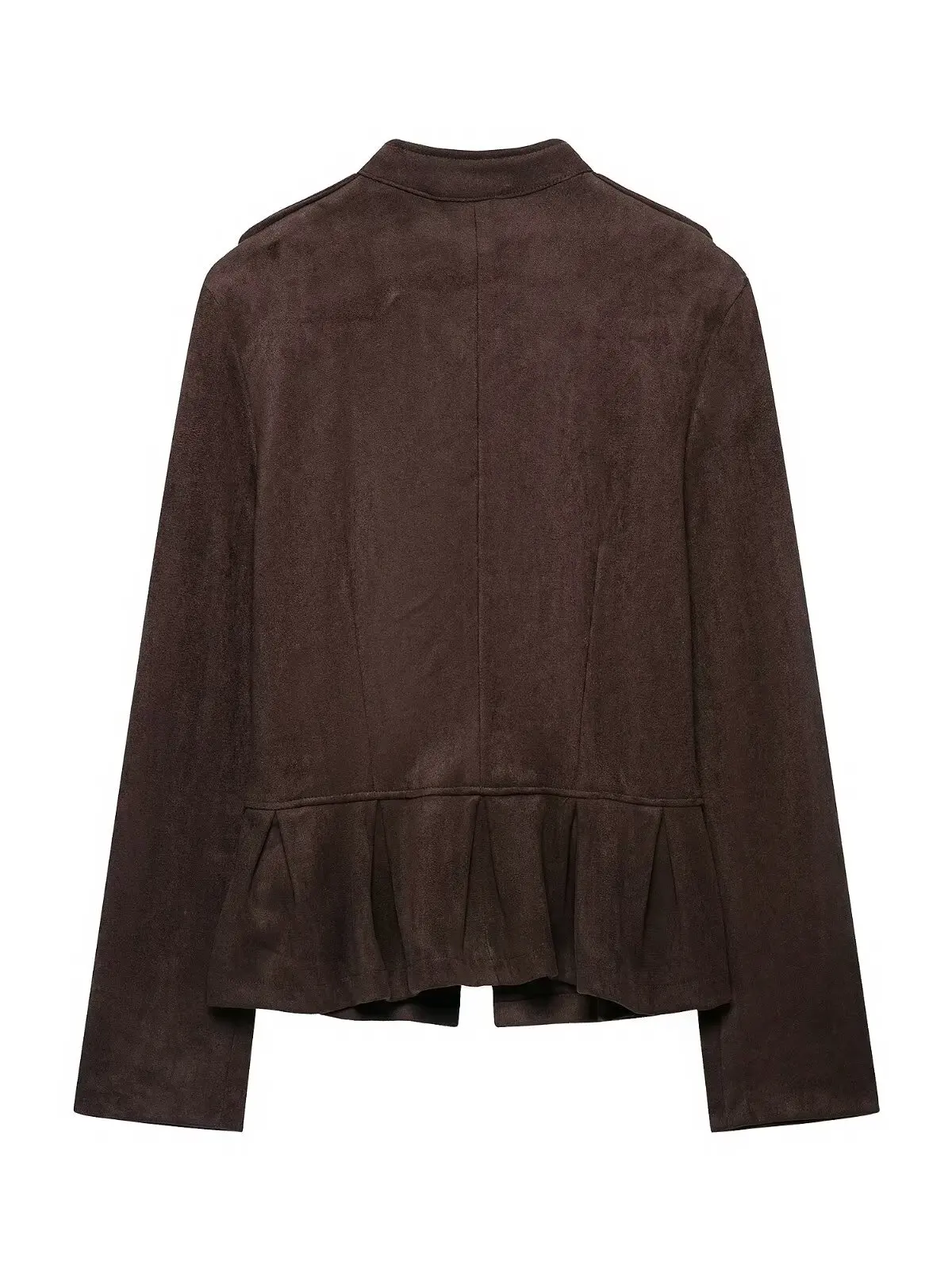 Women's Retro Style Short Skirt Coat Autumn Winter Stand Collar Slim Fit Metal Buckle Double Breasted Polyester Fiber Long Sl...